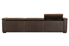 Savion Saddlewood Chesterfield 126 Inch "Quick Ship" Wall Hugger Power Reclining Sofa