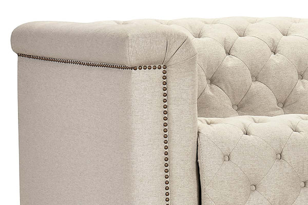 Savion Beach 126 Inch "Quick Ship" Reclining Chesterfield Sofa