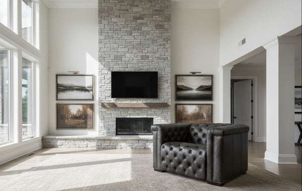 Savion Gravel "Quick Ship" Leather Living Room Furniture Collection