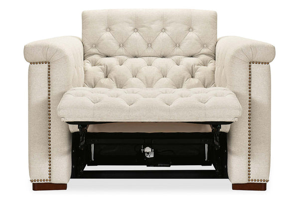 Savion Beach "Quick Ship" Chesterfield Tufted Fabric Recliner (As Shown)