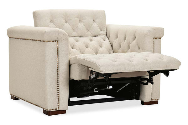 Savion Beach "Quick Ship" Chesterfield Tufted Fabric Recliner (As Shown)