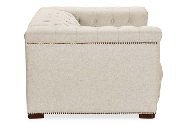 Savion Beach "Quick Ship" Chesterfield Tufted Fabric Recliner (As Shown)