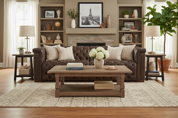 Savion Lodge "Quick Ship" Leather Living Room Furniture Collection