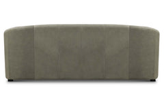 Savona 96 Inch Transitional Barrel Back Leather Track Arm Sofa