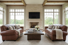 Sebastian 84 Inch Distressed Leather Club Couch With Bold Arms