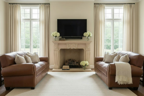 Sebastian Brown Leather Couch Collection