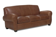 Sebastian 84 Inch Distressed Leather Club Couch With Bold Arms