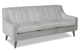 Serafina 82 Inch Modern 8-Way Hand Tied Fabric Sofa With Vertically Ribbed Back