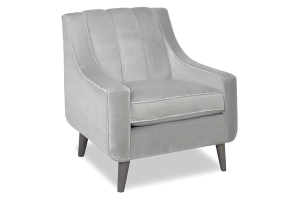 Serafina Modern 8-Way Hand Tied Fabric Armchair With Vertically Ribbed Back