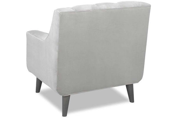 Serafina Modern 8-Way Hand Tied Fabric Armchair With Vertically Ribbed Back