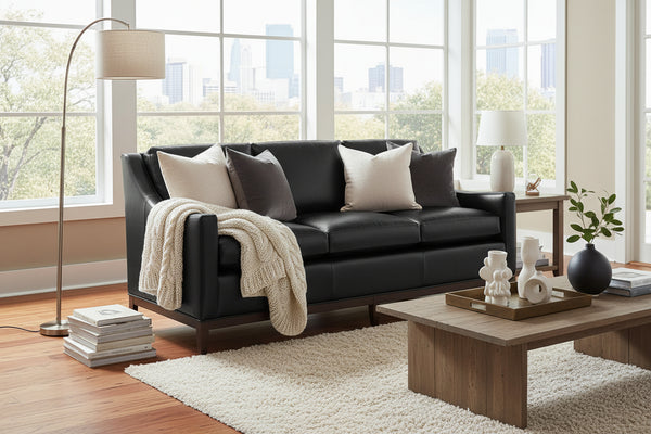 Seth III 80 Inch Leather Studio Couch