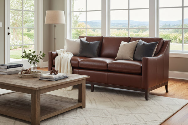 Seth III 80 Inch Leather Studio Couch