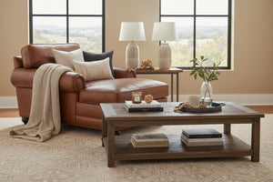 Sheffield Two Arm Leather Chaise Lounge Chair