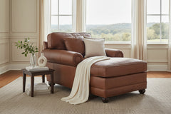 Sheffield Two Arm Leather Chaise Lounge Chair