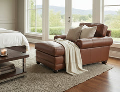 Sheffield Two Arm Leather Chaise Lounge Chair