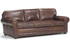 Sheffield Grand Scale 2 Seat Leather Loveseat With Deep Seats