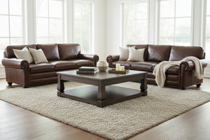 Sheffield 86 or 94 Inch Deep Seated Select-A-Size Extra Large Leather Sofa