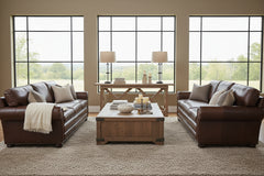 Sheffield 86 or 94 Inch Deep Seated Select-A-Size Extra Large Leather Sofa