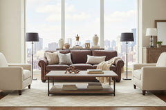 Sheffield 86 or 94 Inch Deep Seated Select-A-Size Extra Large Leather Sofa