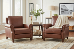 Shelley Chaps "Quick Ship" Traditional Top Grain Leather Pillow Back Chair