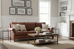 Shelley Chaps 95 Inch "Quick Ship" Traditional Top Grain Leather Pillow Back Sofa