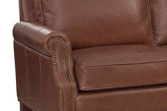 Shelley Chaps 95 Inch "Quick Ship" Traditional Top Grain Leather Pillow Back Sofa