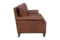 Shelley Chaps 95 Inch "Quick Ship" Traditional Top Grain Leather Pillow Back Sofa
