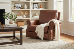 Shelley Chaps SWIVEL "Quick Ship" Traditional Top Grain Leather Pillow Back Chair