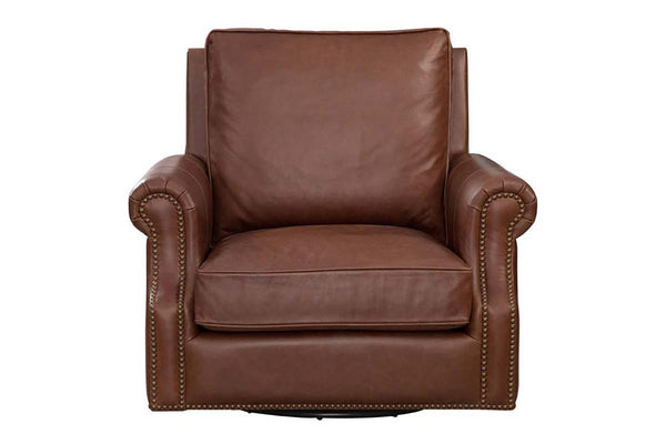 Shelley Chaps SWIVEL "Quick Ship" Traditional Top Grain Leather Pillow Back Chair