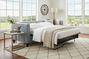 Sherwood 89 Inch Shelter Arm Queen Pull Out Sleeper Sofa