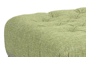 Sidney 42 Inch Square Fabric Upholstered Tufted Coffee Table Ottoman With Nail Trim