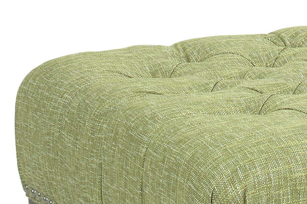 Sidney 42 Inch Square Fabric Upholstered Tufted Coffee Table Ottoman With Nail Trim