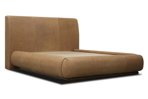 Sienna Queen & King Contemporary Leather Platform Panel Bed
