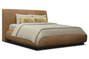 Sienna Queen & King Contemporary Leather Platform Panel Bed
