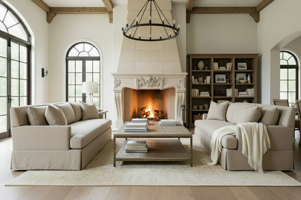 Sierra I 90 Inch Bench Seat Grand Scale Slipcovered Sofa