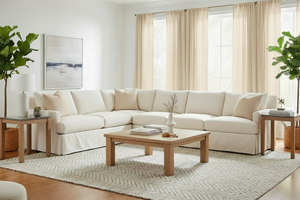 Sierra Oversized Track Arm Comfort Slipcover Sectional Sofa