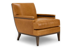 Silas Transitional Leather Upholstered Accent Chair