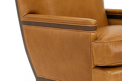 Silas Transitional Leather Upholstered Accent Chair