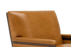 Silas Transitional Leather Upholstered Accent Chair