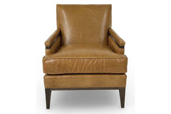Silas Transitional Leather Upholstered Accent Chair