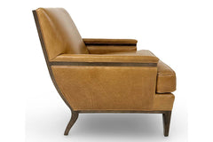 Silas Transitional Leather Upholstered Accent Chair