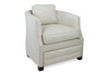 Image of Simone Fabric "Hybrid" Pillow Back Inset Arm Barrel Chair With Power Footrest