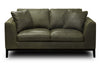 Image of Simon Modern European Leather Track Arm Loveseat