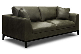 Simon 90 Inch Modern European Leather Two Cushion Track Arm Sofa