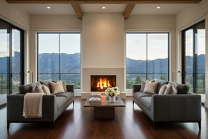 Simon 90 Inch Modern European Leather Two Cushion Track Arm Sofa