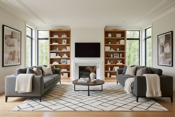 Simon 90 Inch Modern European Leather Two Cushion Track Arm Sofa