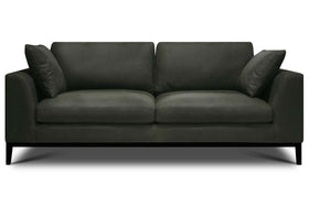 Simon 90 Inch Modern European Leather Two Cushion Track Arm Sofa