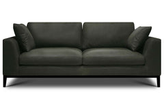 Simon 90 Inch Modern European Leather Two Cushion Track Arm Sofa