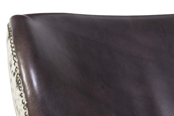 Simpson Legendary Graphite "Quick Ship" Salt & Pepper Hair On Hide Leather Accent Chair