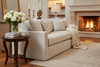 Image of Skyler II 88 Inch Two Cushion Fabric Slipcovered Sofa